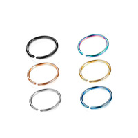 5/6Pcs/set Cincin Hidung Tipis Tanpa Sambungan, Cincin Hidung Stainless Steel Lapis Emas, Perhiasan Tubuh Anak, Cincin Bibir, Anting Hidung