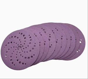 125mm 6 pollici 150mm 17 fori pellicola viola gancio & <span class=keywords><strong>Loop</strong></span> levigatura ceramica lucidatura abrasiva sabbia disco di macinazione - Product Image 1