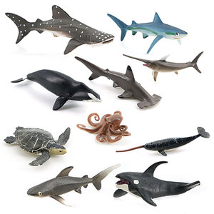 Serie Oceano: Miniature di Animali Marini, Modelli Decorativi in PVC di Balena Pappa, Polpo, Tartaruga, Squalo Blu - Product Image 1