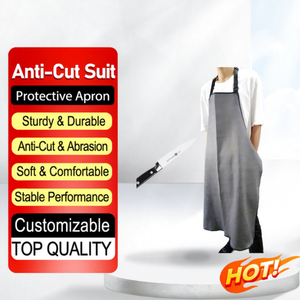 Delantal Protector Anticorte de HPPE al por Mayor, Personalizable, Ropa de Trabajo de Seguridad para Cocina y Uso Industrial, Color Gris, Marca AmpsafeX - Product Image 1