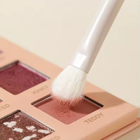 Ensemble de 7 pinceaux à maquillage pour les yeux en poils de chèvre naturels beiges, étiquette privée, luxe, haute qualité, logo personnalisé