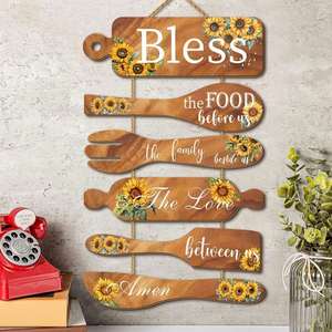 Letrero Decorativo Rústico de Madera para Colgar Utensilios de Cocina, Estilo Granja, para Decoración de Paredes de Cafeterías y Bistrós, Personalizado de Fábrica - Product Image 3