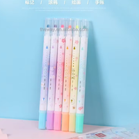 Stylos à points miniatures Sakura 6 couleurs, marqueur à base d'eau avec pointe plate, ensemble de couleurs claires en 6 tailles