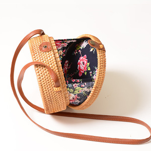 Fashion Summer Straw Beach <strong>Bag</strong> Woven <strong>Wicker</strong> Straw <strong>Bag</strong> <strong>Basket</strong> Round Crossbody Shoulder Straw Purse Beach <strong>Bags</strong> for Women - Product Image 4