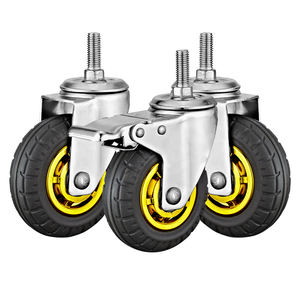 3 "4" 5 "Gewindes tiel Total <span class=keywords><strong>Lock</strong></span> Caster PP Core Gummi Edelstahl räder - Product Image 2