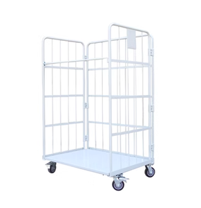 मौन-मूक 500 किलोग्राम भारी शुल्क बड़े आकार RC121017-B2 रोल केज ट्रॉली 4-पहिया स्टील गोदाम रसद मंच गाड़ी तार ओएम - Product Image 3