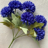 Proveedor de Flores Artificiales Ramo de Flores de Pompón de 6 Cabezas para Arreglos Florales de Boda