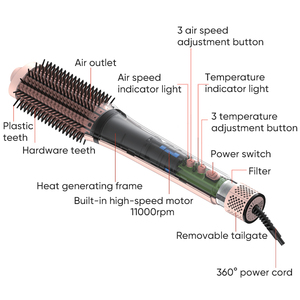 <span class=keywords><strong>Brosse</strong></span> à air chaud professionnelle avec moteur BLDC 110000 tr/min 3 en 1 sèche-cheveux Styler volumateur peigne et fer à friser pour les styles de salon - Product Image 2