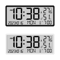 Offre Spéciale Grande horloge murale numérique Jumbo LCD Horloge de table avec humidité de la température extérieure intérieure
