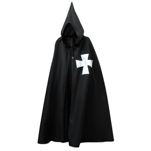 Costume d'Halloween pour homme, style médiéval, avec corset, manteau, cape, haut, fente et patchwork, pour fête de carnaval, <span class=keywords><strong>cosplay</strong></span>, chevalier templier, costume d'anime - Product Image 4