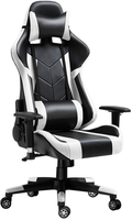 Chaise pivotante en cuir ergonomique, confortable et réglable en hauteur Chaise de jeu de course avec repose-pieds