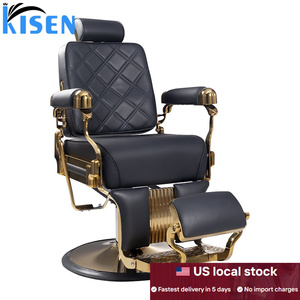 Silla de masaje para pedicura de spa, sin plomería, de cuero negro moderno de lujo con detalles en metal dorado, para salón de belleza, Kisen, envío gratis, gran oferta. - Product Image 4