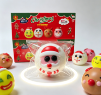 Balle anti-stress de Noël à presser, jouet sensoriel souple et moelleux DIY (visage, bonhomme de neige, Père Noël, renne) – Cadeaux de fêtes