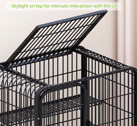 Cage à chat pliable classique de luxe en métal, anti-rouille, avec plateau, maison pour animaux à plusieurs niveaux pour usage intérieur