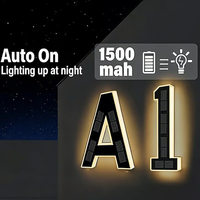 Lettres lumineuses LED solaires étanches pour extérieur, enseigne 3D pour maison, jardin, bâtiment, signalétique économe en énergie