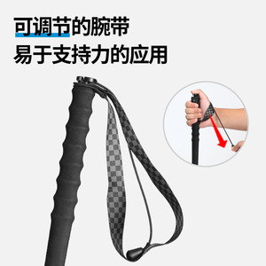ไม้เท้าเดินป่าแบบพับได้สี่ท่อน ทำจากอลูมิเนียมอัลลอยด์น้ำหนักเบา สำหรับเดินป่า วิ่งเทรล กีฬากลางแจ้ง สีดำ พับเก็บได้ - Product Image 5