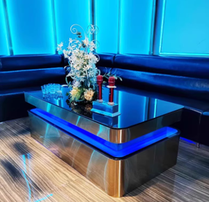 Nouvelle <span class=keywords><strong>table</strong></span> basse lumineuse spéciale KTV en acier inoxydable titane, salle de fête, salle privée, lumière de luxe, stand haut de gamme, <span class=keywords><strong>table</strong></span> de <span class=keywords><strong>bar</strong></span> - Product Image 1