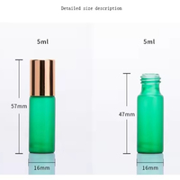 5ml Frosted Custom ized Farbe Dünnes Glas ätherisches Öl Rolle auf Flasche mit Stahlkugel