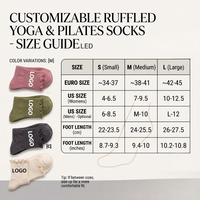 Chaussettes de Pilates à Volants avec Logo Personnalisé, Antidérapantes, pour Yoga, Barre, Danse, Ballet, avec Sangles Croisées, en Coton, pour Femmes, Fitness