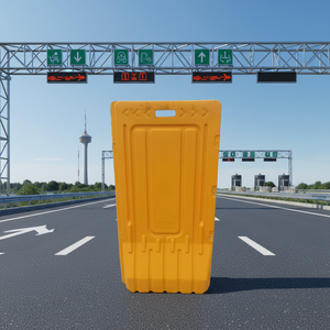 Barriera Stradale in HDPE, Recinzione di Sicurezza Rossa/Gialla, Altezza 1,8m, Riflettente Prismatico ad Alta Intensità, Riempibile con Acqua - Product Image 1