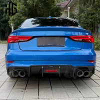 Diffuseur arrière de voiture avec feux de freinage, style KB, en fibre de carbone, pour Audi A3 S3 RS3, kit carrosserie.