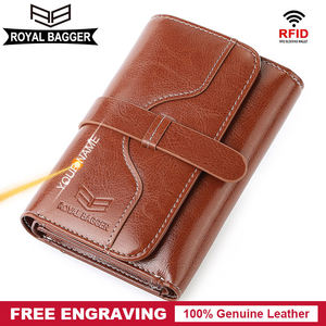 Royal Bagger – portefeuilles courts avec blocage RFID pour femmes, portefeuille classique en cuir de vache véritable lisse, porte-cartes élégant pour dames - Product Image 1