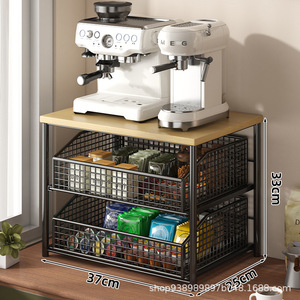 ชั้นวางเครื่องชงกาแฟ 37x25x33 ซม. ชั้นวางของ 3 ชั้นสำหรับจัดระเบียบบนโต๊ะในครัว ถุงชา แคปซูลกาแฟ ขนม - Product Image 3