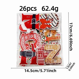 Parches de Tela Bordados con Dibujos Animados Navideños, 26 <span class=keywords><strong>Letras</strong></span> Decorativas, Adhesivos Termoadhesivos, Bordado Computarizado con Pegamento Termofusible - Product Image 2