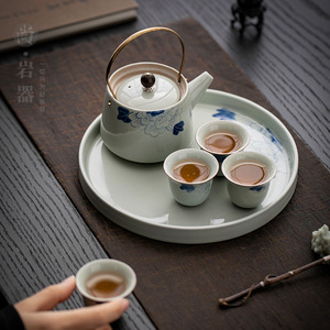 Tetera creativa con diseño de peonías pintadas bajo el esmalte, estilo retro, para uso doméstico, con filtro para preparar té. - Product Image 2