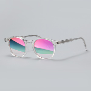 Lunettes de soleil rondes JIMEI à monture intégrale, verres dégradés, protection UV 100%, logo personnalisé, style rétro unisexe pour adultes - Product Image 2