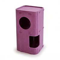 Maison pour chat en feutre double couche, vente en gros, 2 étages, grotte verticale pour chat, lit pour chat détachable, abri fermé pour chat d'intérieur, OEM ODM