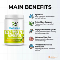 Poudre d'électrolytes multi-minéraux sans sucre 315g saveur citron, mélange pour boisson pour une hydratation sportive optimale
