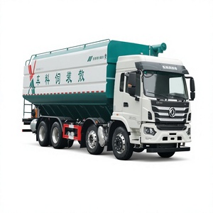 Camion de transport de fourrage en vrac Dongfeng à 4 essieux, véhicule de livraison d'aliments pour animaux haute capacité de 350 CV avec volume de chargement de 46 m³ - Product Image 1