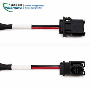 Faisceau de câblage automobile personnalisé à 2 broches JAE avec fils d'alimentation rouge-noir pour connexion de capteur - Product Image 1