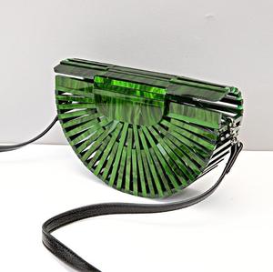 Bolso Tote con Cuentas, Asa de Bambú, Estilo Bohemio Casual de Playa para Mujer, Patrón de Letras, Cierre Magnético, Correa de Cadena, Forro de PU - Product Image 3