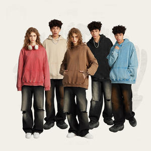 Conjunto de Sudadera con Capucha Unisex Personalizada para Otoño, 500 g/m², 100 % Algodón, Corte Regular, Bolsillo con Estampado, Sudadera con Capucha para Hombre, Cortavientos - Product Image 1