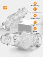 Copa de Masturbación Masculina, Juguete Sexual para Hombre, Reutilizable, Extensible, Condón Masculino de Cristal, Dildo Suave, Juguete Sexual para Adultos, Venta al Por Mayor de Fábrica