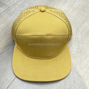 Casquette sportive ZZB en nylon 7 panneaux à bord plat, perforée au laser, respirante, imperméable et à séchage rapide, avec ventilation par corde – Vente en gros personnalisée - Product Image 3