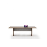 Table de conférence de bureau extensible en bois massif de couleur noyer, style moderne minimaliste, très vendue, table d'ordinateur pour PDG