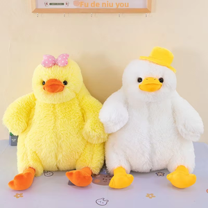 Peluche Canard Mignon Blanc, Jouet en Peluche Doux en Forme d'Animal de Dessin Animé, Rembourré en Coton PP, Cadeau Anti-Stress - Product Image 5