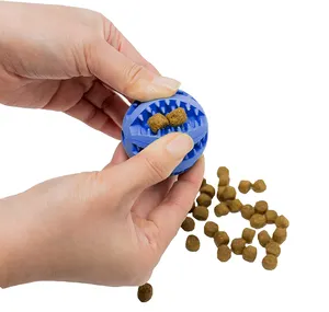 Masticare i denti della palla pulizia durevole gomma naturale Pet Treat Food Dog Toy