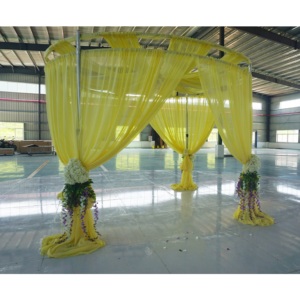 ราวม่านแบบโมดูลาร์ทรงกลมพร้อมผ้าม่านสำหรับตกแต่งฉากหลังงานแต่งงาน - Product Image 4