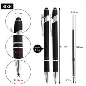 Promosyon Stylus dokunmatik 2 in 1 tükenmez kalemler Metal kauçuk özel Logo baskı lazer gravür ile reklam için sabit ofis hediye - Product Image 2