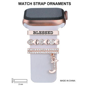 Montres intelligentes de luxe avec <span class=keywords><strong>pendentif</strong></span> en forme de lettre, bracelet personnalisé en alliage souple, décoration de bague, étanches, légères, avec boucle - Product Image 2