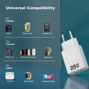 Factory PD 25W Adaptador <span class=keywords><strong>de</strong></span> <span class=keywords><strong>cargador</strong></span> <span class=keywords><strong>de</strong></span> teléfono CE RoHs KC Dispositivos móviles portátiles Carga rápida Gan <span class=keywords><strong>Cargador</strong></span> <span class=keywords><strong>de</strong></span> pared 25W para iPhone 15 16 17 - Product Image 5