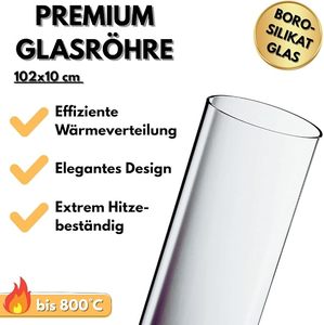 Replacement Quartz Glass <b>Tube</b> Fire Column Pellet Torch 67cm Diameter Heat <b>Resistant</b> Powder Coated Finish Classic Style Wood Fuel - Product Image 6