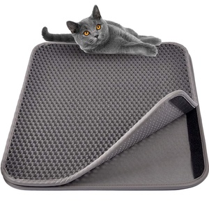 OEM 2-Layer EVA Cat <span class=keywords><strong>lettiera</strong></span> impermeabile a prova di urina antiscivolo nastro magico in pelle bordatura facile da pulire <span class=keywords><strong>tappetino</strong></span> per gatti in plastica lavabile - Product Image 3