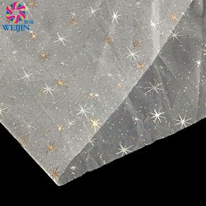 Poliéster personalizado fortalecer la tela de malla estampado <span class=keywords><strong>en</strong></span> caliente <span class=keywords><strong>cielo</strong></span> estrellado Punto oro brillante hoja tul Power Malla tela ropa falda - Product Image 3