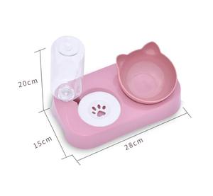 Otomatik Pet kedi kase besleyici ve kediler ve köpekler için su sebili katı plastik çift çanak kaseler yükseltilmiş <span class=keywords><strong>stand</strong></span>ı tasarım - Product Image 6