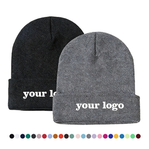 Ujoy Gift, logo brodé personnalisé, 100% acrylique, bonnets d'hiver chauds, personnalisés, style Y2K, bonnets en tricot de créateur avec doublure en satin - Product Image 1